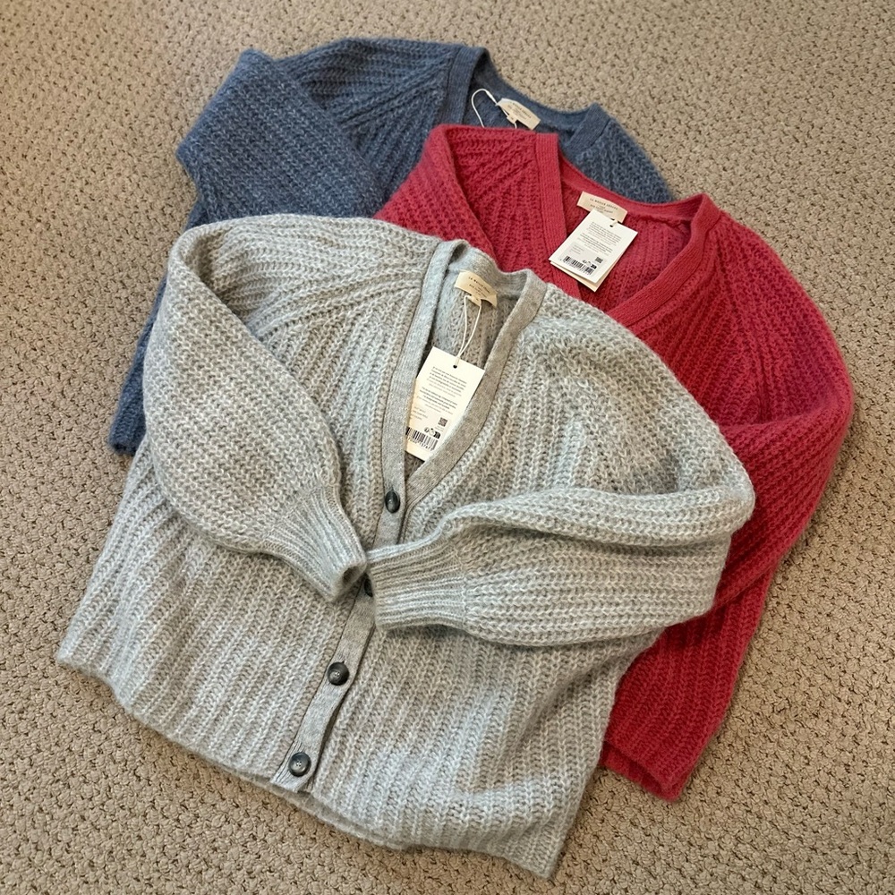 Sezane Basile Cardigan Sweater in Vintage Blue - Picture 9 of 11